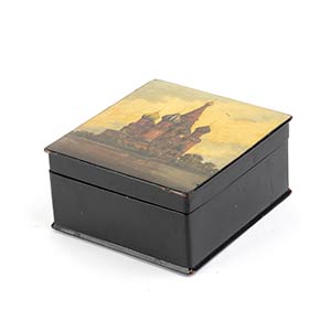 A Russian papier-maché lacquer box - 20th ... 
