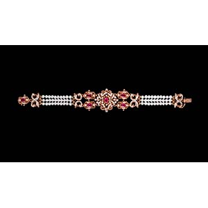 RUBIES AND MICRO PEARLS PARURE  ... 
