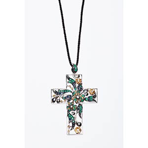 FLORAL CROSS PENDANT  Handcrafted ... 