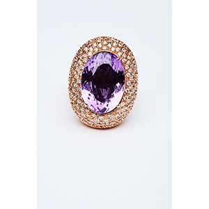 RING WITH AMETHYST  Handcrafted ... 