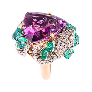 SNAKE RING WITH  AMETHYST  ... 