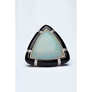 ART DECO RING WITH OPAL  Handcrafted  Art ... 