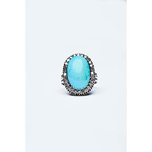 RING WITH PERSIAN TURQUOISE  Handcrafted ... 