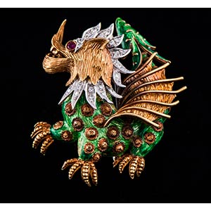 DRAGON BROOCH IN ENAMELS 1930s  Handcrafted ... 