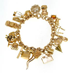 CHARMS BRACELET 40s Handcrafted ... 