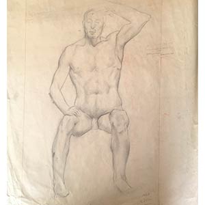 ALBERTO ZIVERI Rome, 1908 - 1990  Nude of a ... 