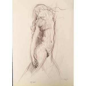 R. MAGGI  Nude of a woman Litography, 35 x ... 