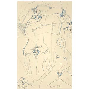Marcel Vertés  Erotic Drawing n. 2 China ... 