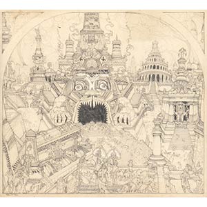 ANONYMOUS   Temple, 1921 Pencil on paper,  ... 