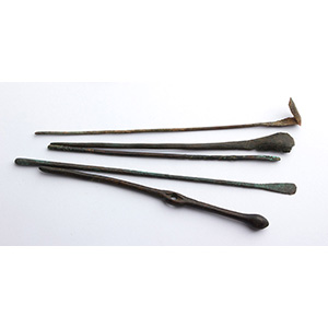Group of five roman bronze surgical ... 