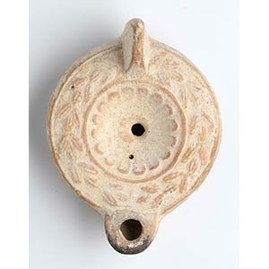 Roman Oil Lamp with Wreath around, 1st - 2nd ... 