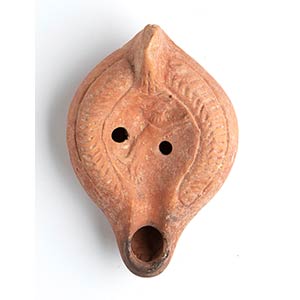 Roman African Oil Lamp with Running Lion, ... 