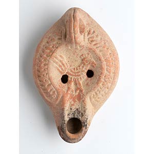 Roman African Oil Lamp with Rooster, 4th - ... 
