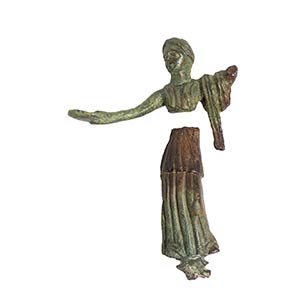 Italic Bronze Statuette of a Goddess with ... 
