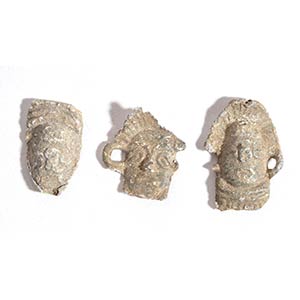 Group of Three Roman Lead Toys, Masks, 1st - ... 