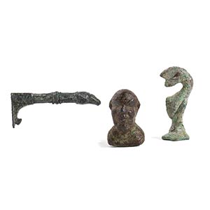 Group of Three Roman Bronze Decorative ... 