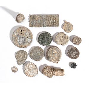Group of Fifteen Byzantine Bronze and Lead ... 