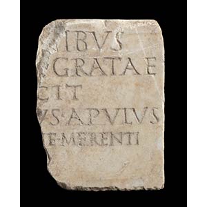 Roman Marble Gravestone Fragment, 2nd- 3rd ... 