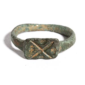 Roman Bronze Ring, 3rd - 5th century AD; ... 