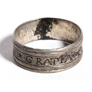 Reinassance Silver Ring with Inscription, ... 