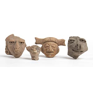 Collection of four Terracotta Heads, Mexico, ... 