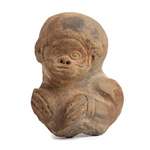 Terracotta Monkey Bust Fragment, Guatemala ... 