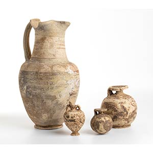 Group of Three Etrusco-Corinthian Vessels, ... 