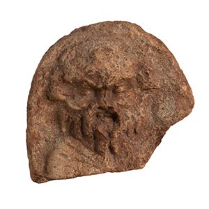 Greek Terracotta Antefix with Silenus, 5th - ... 