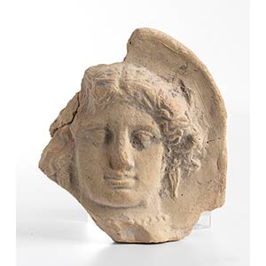 Greek Terracotta Antefix with Goddess, 4th ... 