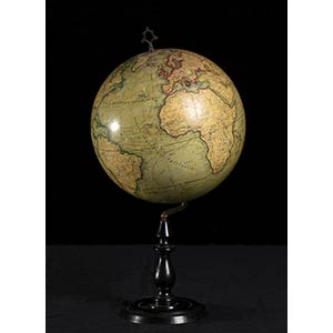 GLOBE  Earth globe with ebony base made by ... 