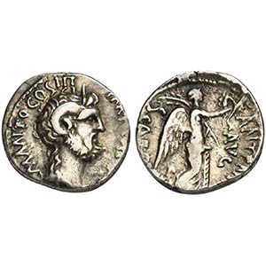 Mark Antony, Denarius, Cyrene, L. Pinarius ... 