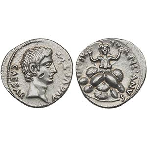 Augustus (27 BC-AD 14), Denarius, Rome; P. ... 