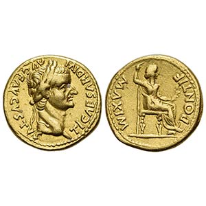 Tiberius (14-37), Aureus, Lugdunum, 36-7. AV ... 
