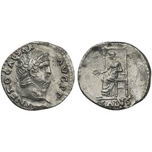 Nero (54-68), Denarius, Rome, ca. 67-8. AR ... 