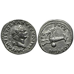 Vespasian (69-79), Denarius, Rome, AD 79. AR ... 