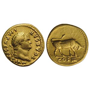 Titus (Caesar, 69-79). AV Aureus (g 7.212, ... 
