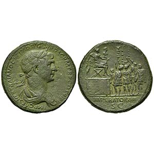 Trajan (98-117), Sestertius, Rome, 114-6. AE ... 