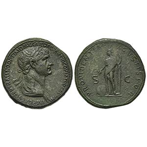 Trajan (98-117), Sestertius, Rome, 116-7. AE ... 