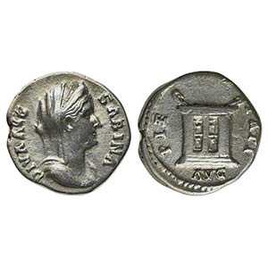 Diva Sabina (died AD 136/7), Denarius, Rome, ... 