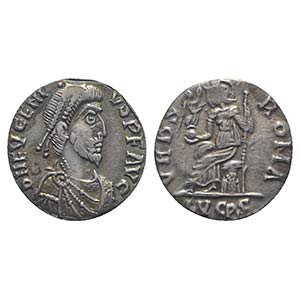 Eugenius (392-394), Siliqua, Lugdunum. AR (g ... 