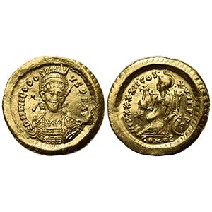 Theodosius II (402-450), Solidus, ... 