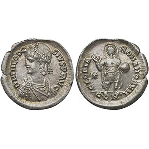 Theodosius II (408-450), light Miliarenses, ... 