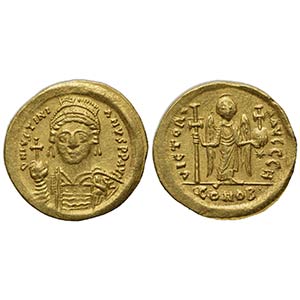 Justinian I (527-565); AV Solidus (g 4,50; ... 