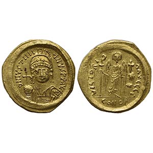Justinian I (527-565); AV Solidus (g 4,49; ... 