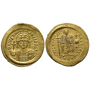 Justinian I (527-565); AV Solidus (g 4,49; ... 