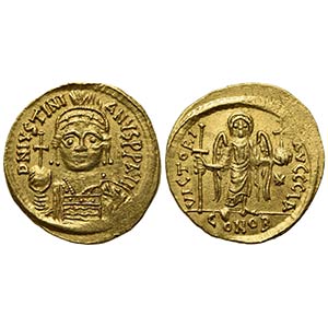 Justinian I (527-565); AV Solidus (g 4,50; ... 