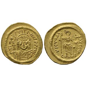 Justin II (565-578); AV Solidus (g 4,38; mm ... 