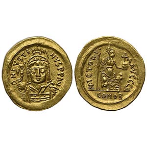 Justin II (565-578); AV Solidus (g 4,46; mm ... 