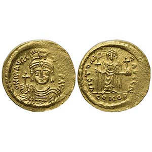 Maurice Tiberius (582-602); AV Solidus (g ... 
