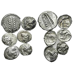 Magna Graecia, lot of 6 Greek Fractions, to ... 